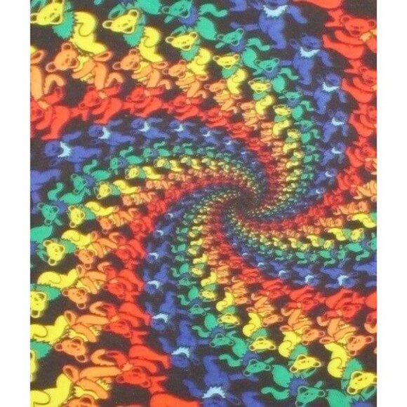 New 3D Dancing Bears Spiral Pattern Grateful Dead Tapestry Gift Wall Decor Retro - Picture 2 of 3